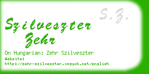 szilveszter zehr business card